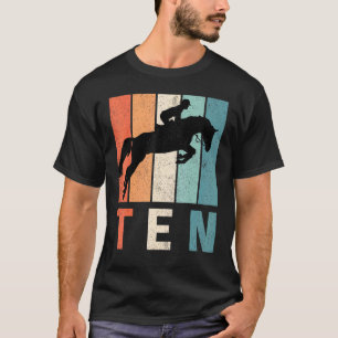 10th Birthday Retro Horse Rider Boys Girls 10 Year T-Shirt