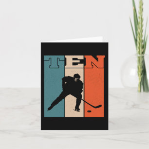 10th Birthday Retro Ice Hockey 10 Years Old Boy Gi Card