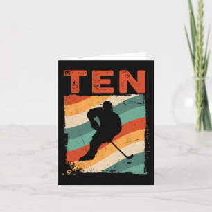 10th Birthday Retro Ice Hockey 10 Years Old Boy Gi Card