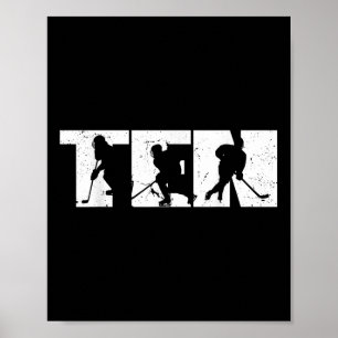 10th Birthday Retro Ice Hockey 10 Years Old Boy Gi Poster