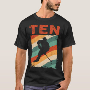 10th Birthday Retro Ice Hockey 10 Years Old Boy Gi T-Shirt