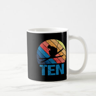 10th Birthday Retro Ski Skiing 10 Year Old Boys Gi Coffee Mug