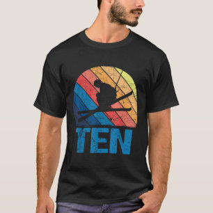 10th Birthday Retro Ski Skiing 10 Year Old Boys Gi T-Shirt