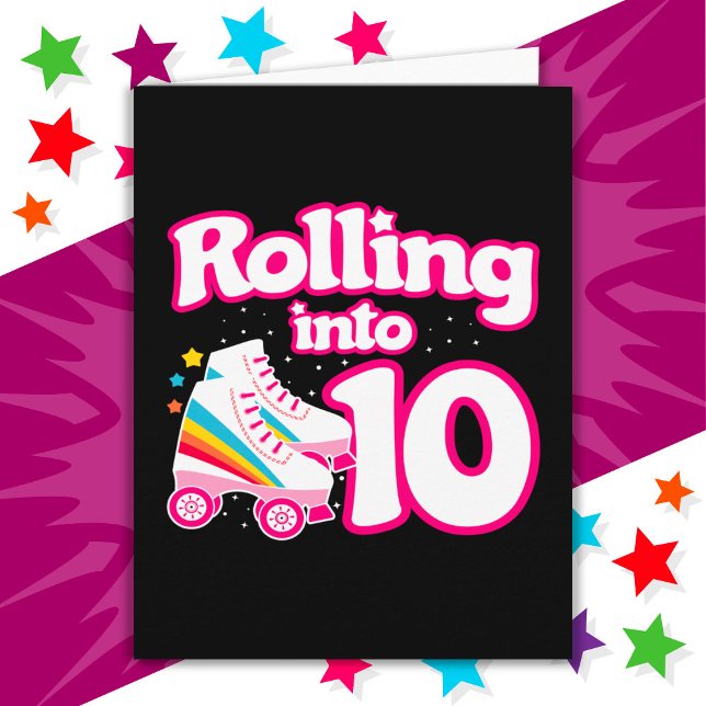 10th Birthday Roller Skating 10 Years Old Skate Card (Creator Uploaded)