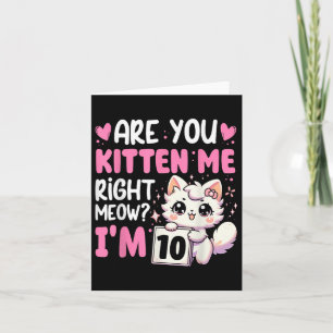 10th Birthday Shirt For Girl 10yr Ten 10 Year Old Card