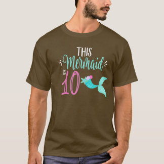 10th Birthday Shirt Mermaid Girl Party THIS MERMAI
