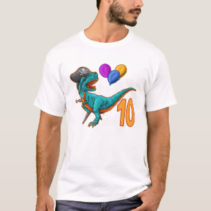 10th Birthday Shirt Pirate Dinosaur Birthday T-Rex