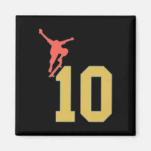 10th Birthday Skateboard Lovers Skater 10 Years Ol Magnet