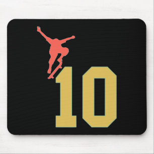10th Birthday Skateboard Lovers Skater 10 Years Ol Mouse Pad