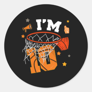 10th Birthday Sketll Boy 10 Yr Old I'm Ten Years B Classic Round Sticker