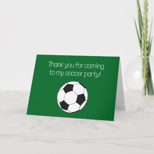10th Birthday Soccer Sports Boys Kids Thank You Card (Front)