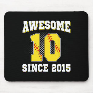 10th Birthday Softll 10 Years Old Awesome Since 20 Mouse Pad