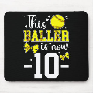 10th Birthday Softll Girl Ten Year Old Softll Play Mouse Pad