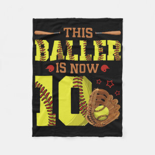 10th Birthday Softll This Ller Is Now Ten Girl 10  Fleece Blanket
