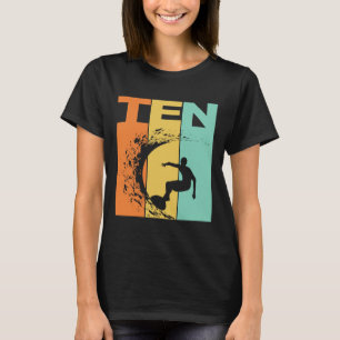 10th Birthday Surfing Beach Themed 10 Years Old Bo T-Shirt