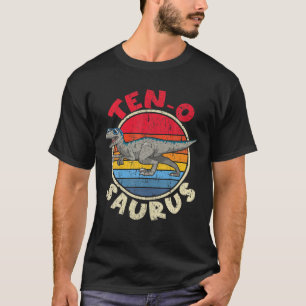 10Th Birthday Ten O Saurus I Velociraptor I Family T-Shirt
