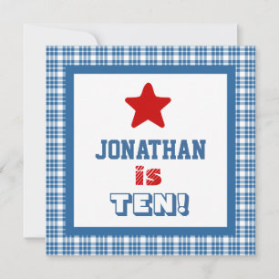 10th Birthday Ten Year Old Square Frame Invitation