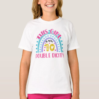 10th Birthday This Girl Is Now 10 Double digits T-Shirt