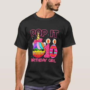 10Th Birthday Unicorn Fidget Pop It Birthday Girl T-Shirt
