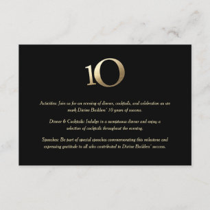 10th Business Anniversary Details Insert Card