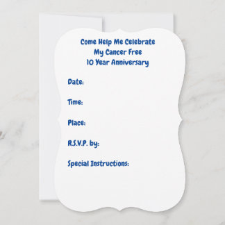 10th Cancer Anniversary Year Party Invitations