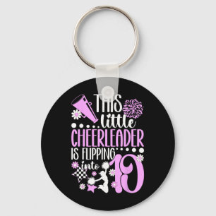 10th Cheer Birthday Party Ten Year Old Cheerleader Key Ring