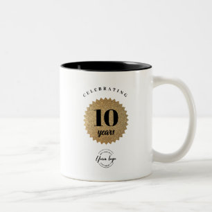 10th Company Anniversary Custom Logo Corporate Two-Tone Coffee Mug