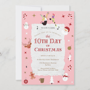 10th Day of Christmas Cute January Holiday Party Invitation