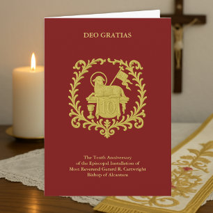 10th Episcopal Anniversary Agnus Dei Gold Bishop Card