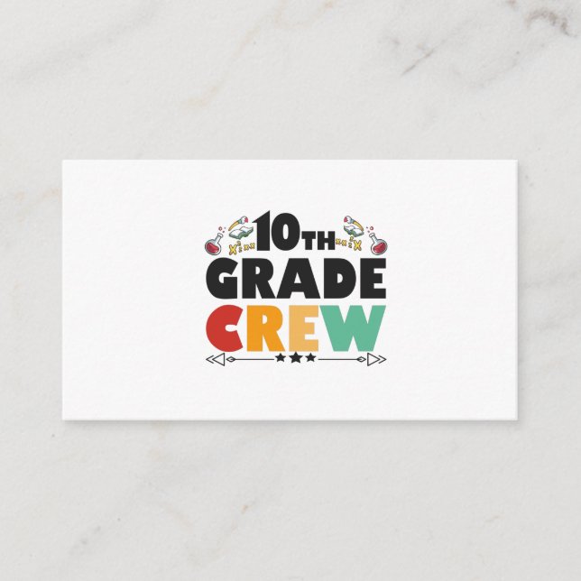 10TH Grade Crew Funny Back To School Student Gift Enclosure Card (Front)