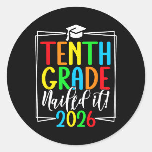 10th Grade Grad 2026 Sophomore Grad  Classic Round Sticker