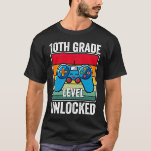 10th Grade Level Unlocked Video Game Back to Schoo T-Shirt