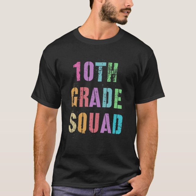 10Th GRADE SQUAD Teacher Kids Ready To Rock Graffi T-Shirt (Front)