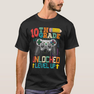 10Th Grade Unlocked Level Up First Day Of School T-Shirt