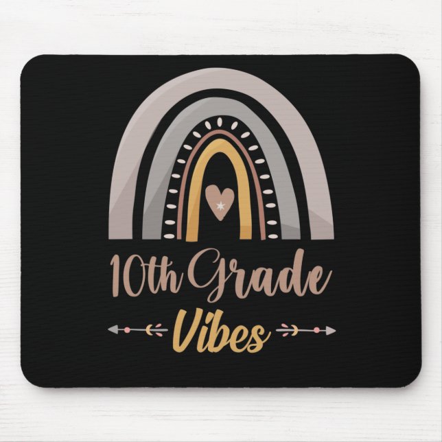 10th Grade Vibes Tenth Grade Back to School Mouse Pad (Front)