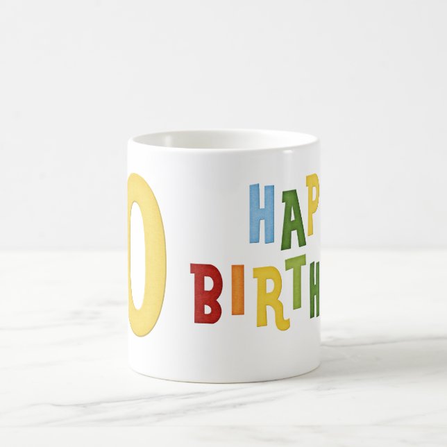 10th Happy Birthday Mug Design 2 (Center)