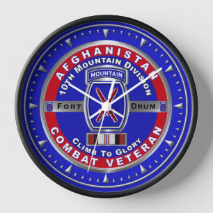 10th Mountain Division Afghanistan Veteran  Clock