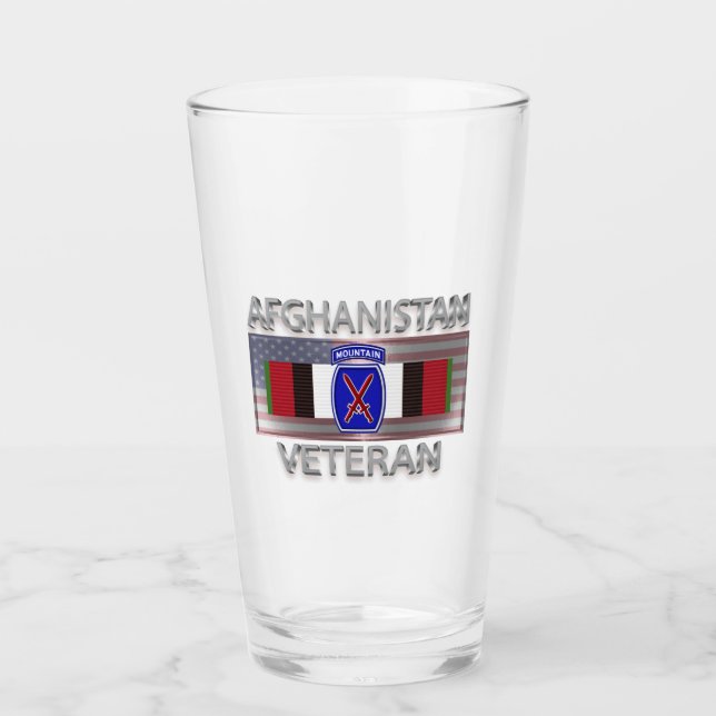 10th Mountain Division Afghanistan Veteran Glass (Front)