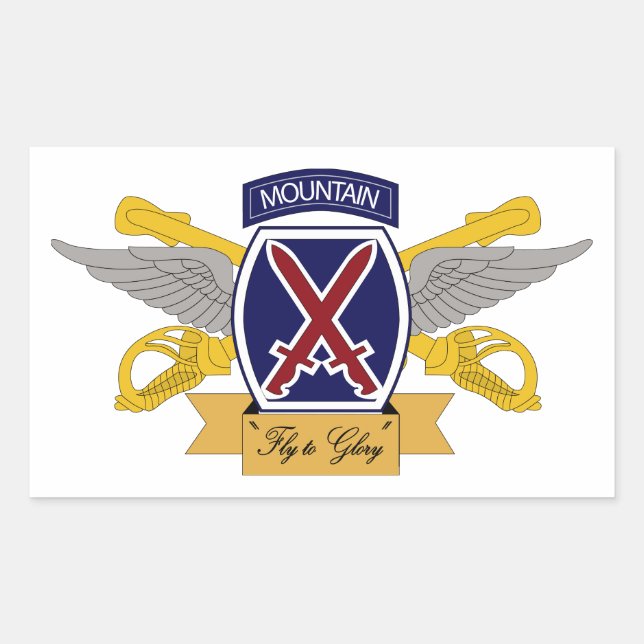 10th Mountain Division Aviation (AVN) Rectangular Sticker (Front)