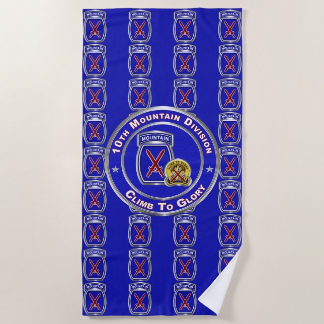 10th Mountain Division  Beach Towel (Front)
