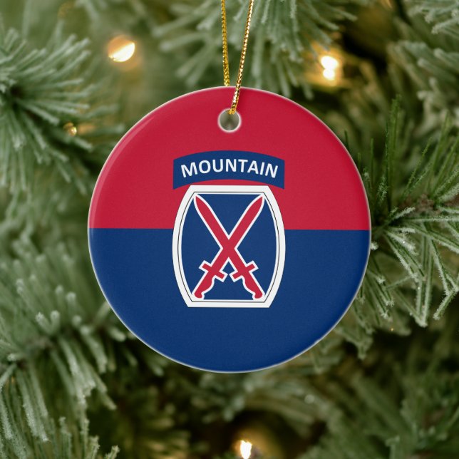 10th Mountain Division Ceramic Ornament (Tree)