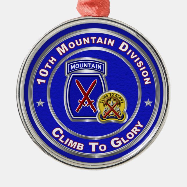 10th Mountain Division Christmas  Metal Ornament (Front)