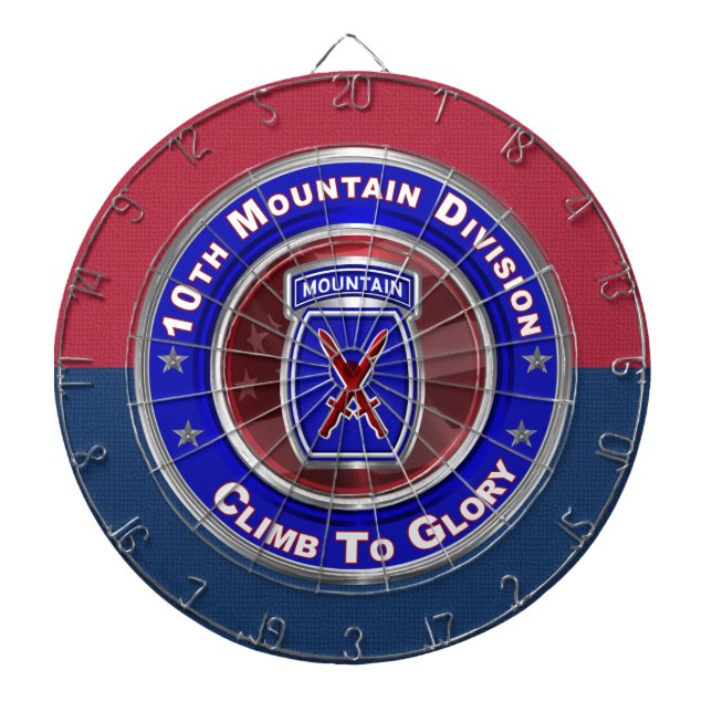 10th Mountain Division “Climb To Glory” Dartboard (Front)