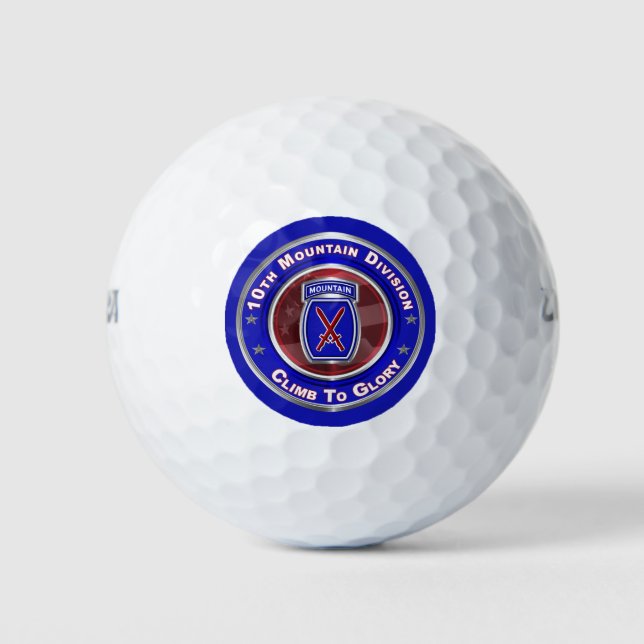 10th Mountain Division “Climb To Glory” Golf Balls (Front)