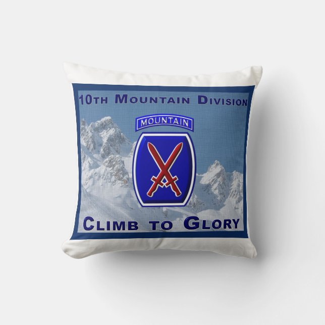 10th Mountain Division Gift Throw Pillow (Front)