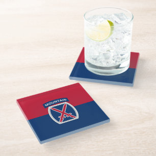 10th Mountain Division Glass Coaster
