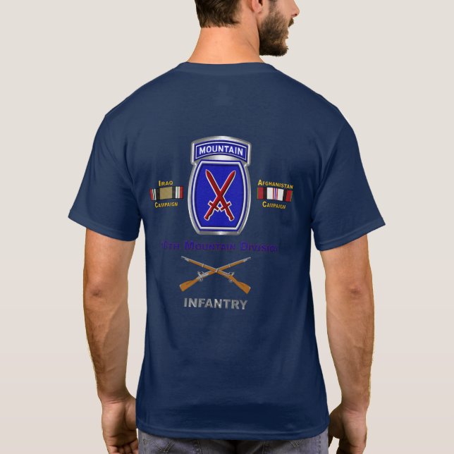 10th Mountain Division Iraq & Afghanistan Veteran T-Shirt (Back)