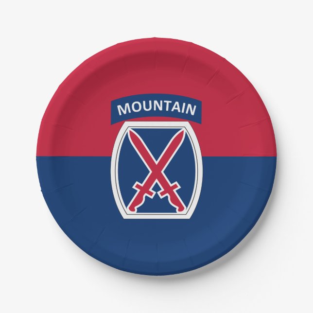 10th Mountain Division Paper Plate (Front)