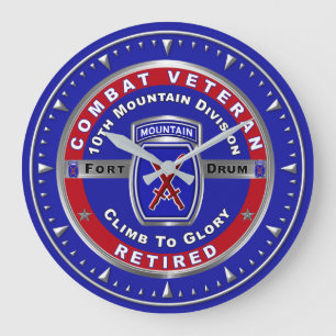10th Mountain Division Retired Veteran Large Clock