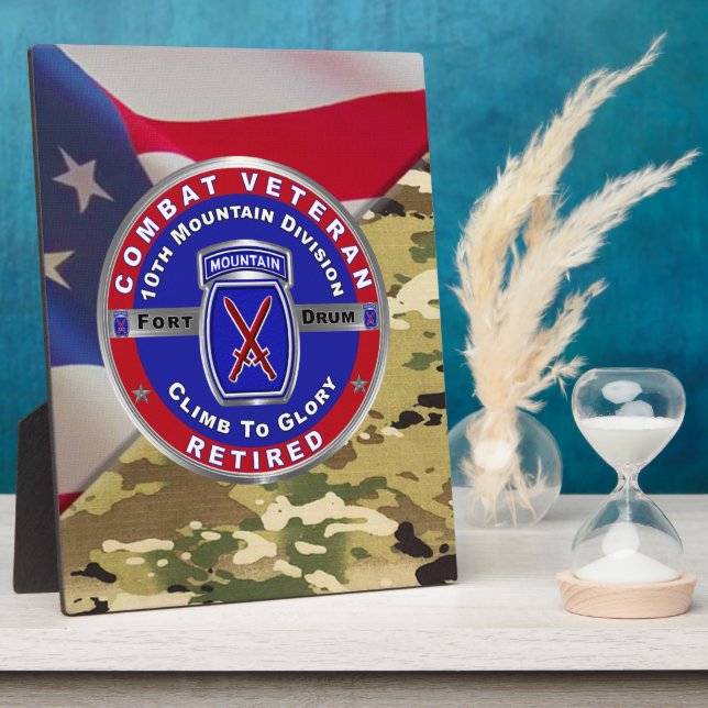 10th Mountain Division Retired Veteran Plaque (Side)